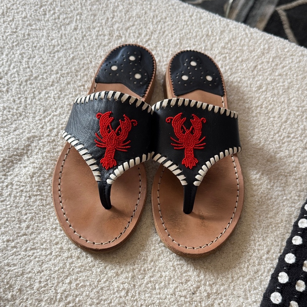 Jack Rogers Black and Red Lobster Sandals